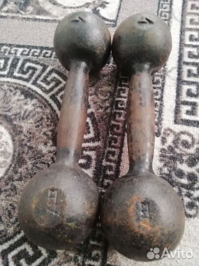 Гантели 4кг СССР пара8кг
