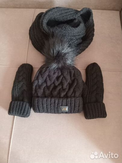 Шапка снуд варежки