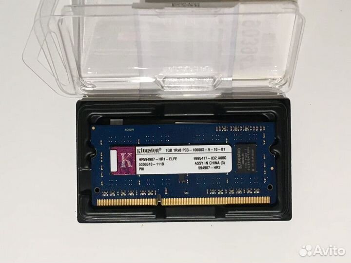 Память Kingston 1GB PC3-10600S SO-dimm от ноутбука