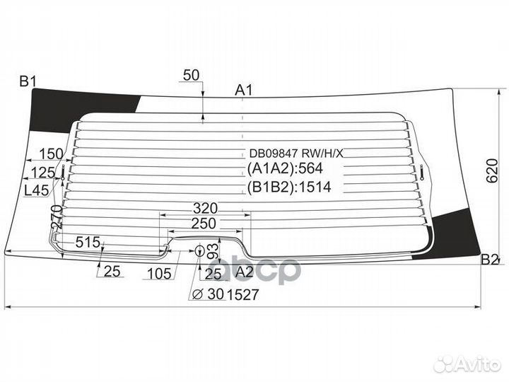 Стекло заднее с обогревом chrysler town&country