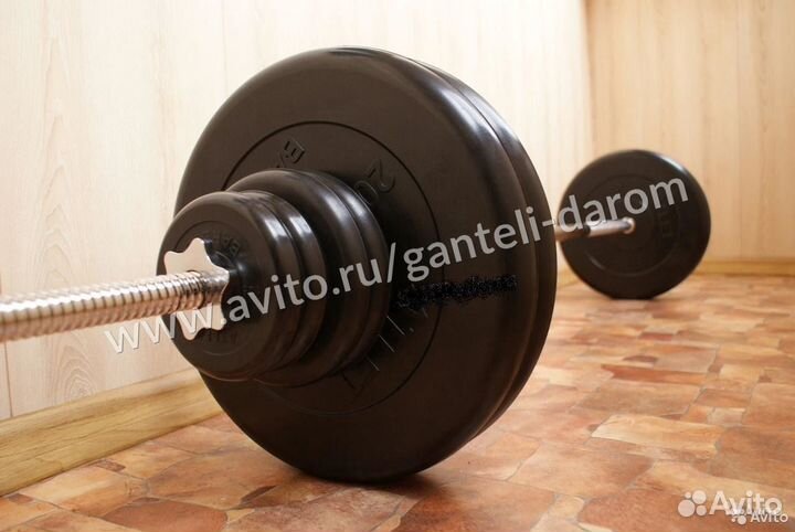 103.2 кг штанга прямая (диски 4x20/4x2.5/4x1.25)