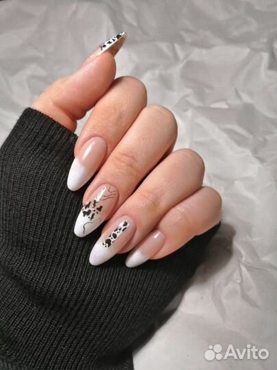 Маникюр с покрытием гель-лаком, наращивание ногтей