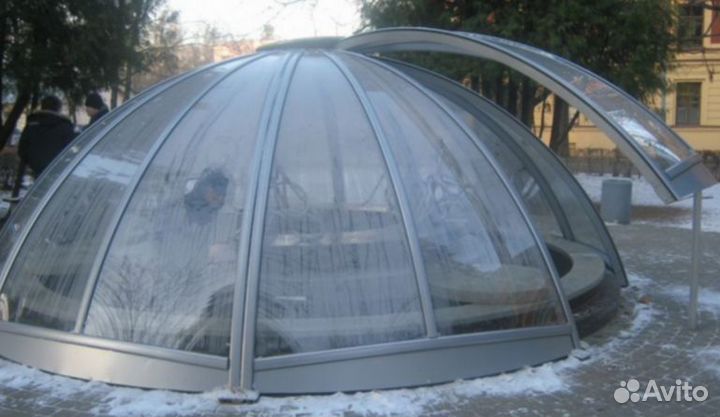 Остекление со стеклянным куполом