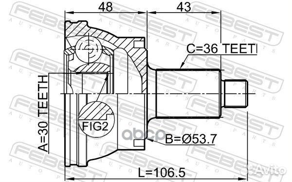 ШРУС наружный 30X52X36 audi A2 00- 2310036 Febest