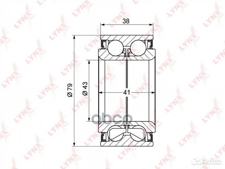 Подшипник ступицы перед. 41/38x43x79 WB-1123