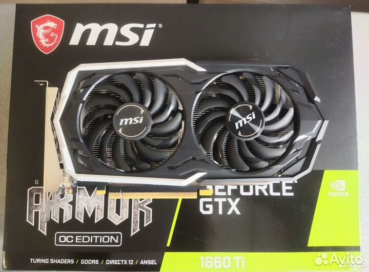 Видеокарта MSI GeForce GTX 1660 Ti Armor OC
