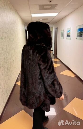 Шуба норковая с капюшоном