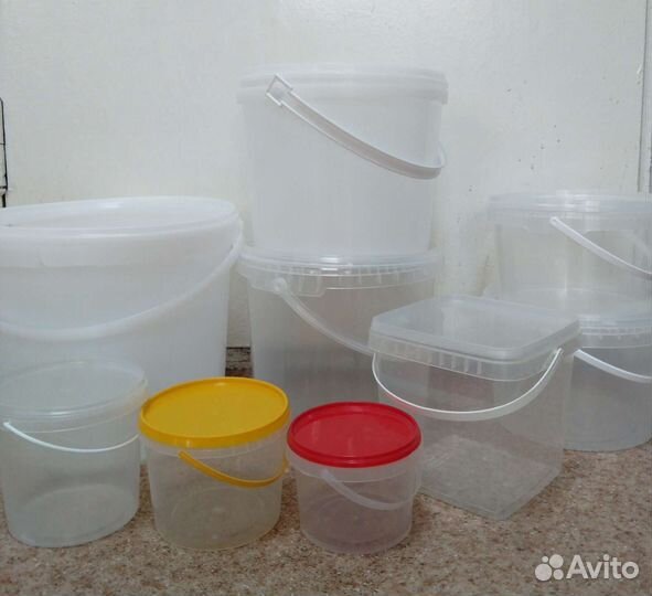 Ведро пищевое, банка под икру пластиковые