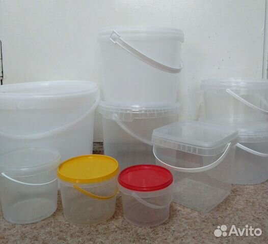 Ведро пищевое, банка под икру пластиковые