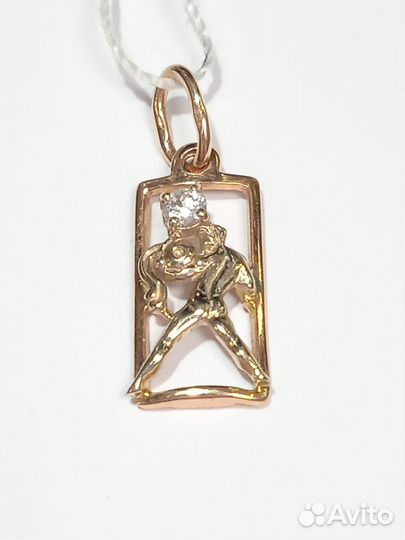 Золотые подвески с фианитом