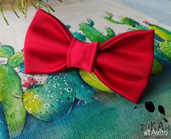 Галстук бабочка для мальчика детская красная