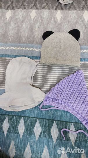 Шапочка, шлем хлопковый 0-6 мес