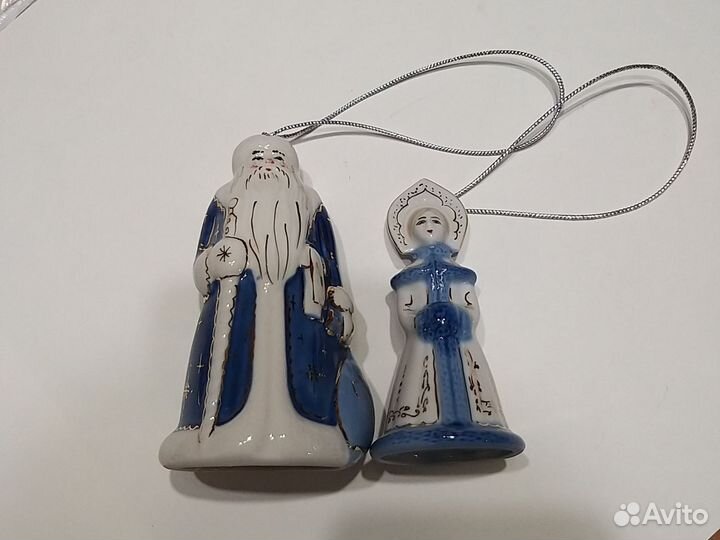 Набор колокол. Дед Мороз и Снегурочка, Кисл. фарф