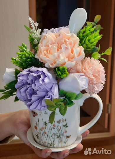 Чайная пара композиция, букет, подарок