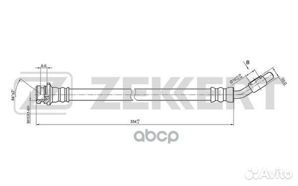 BS-9066 zekkert Шланг тормозной передний левый