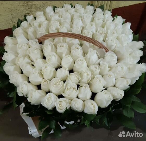 51 роза, Белая роза, Букет роз доставка
