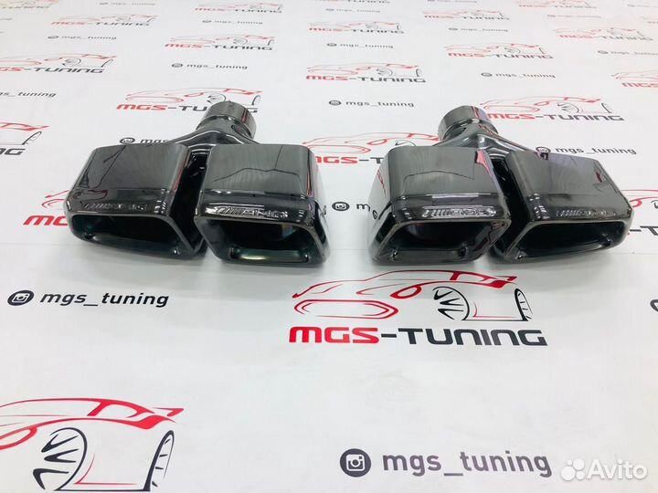 Насадки Mercedes 63 AMG ромбовидные черные