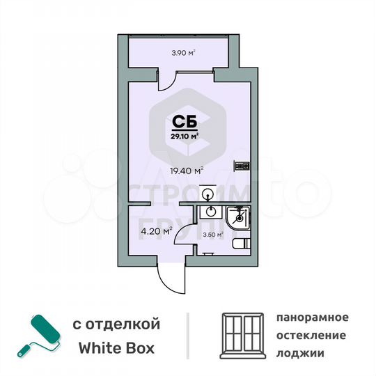 Квартира-студия, 29,1 м², 9/9 эт.