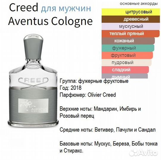 Creed Aventus Cologne, духи высокой концентрации