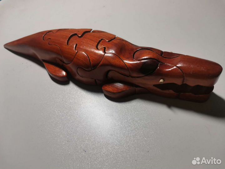 Головоломка фигурка крокодил из дерева