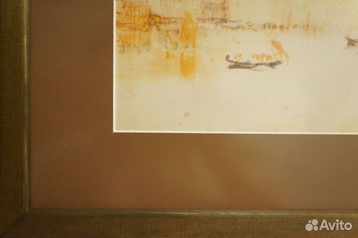 Постер в раме. Акварель. Вид канала Джудекка