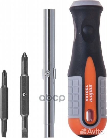 750106 отвертка стержневая 6 в 1 round grip 1