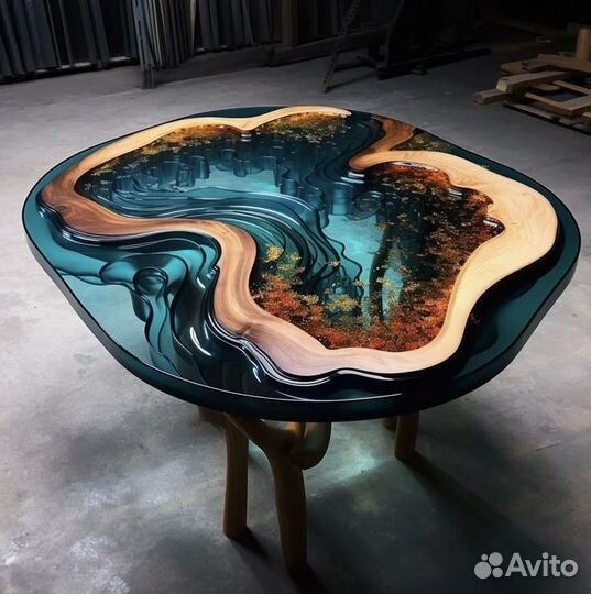 Кухонный стол из эпоксидной смолы