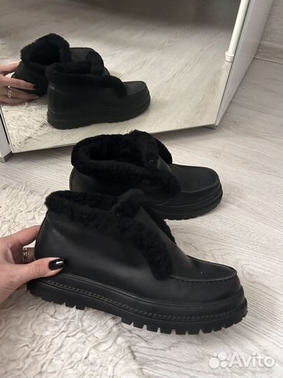Угги бабуши лоферы с мехом натуральные