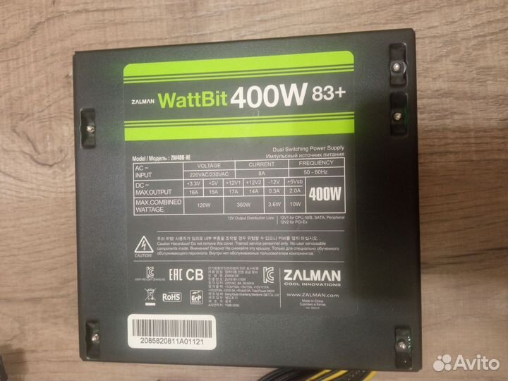 Блок питания zalman Wattbit 83+ ZM400-XE 400W