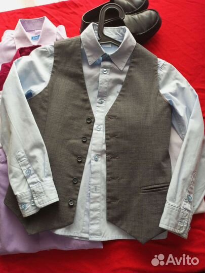 Рубашки школьные(пакетом7 шт. ) на мальчика 128