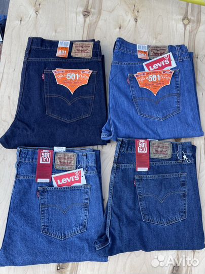 Мужские джинсы levis 501 W42 L34, на молнии