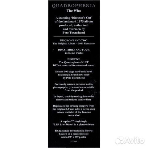 The Who / Quadrophenia (4CD+DVD Audio+7
