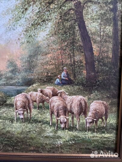 Старинная антикварная большая картина