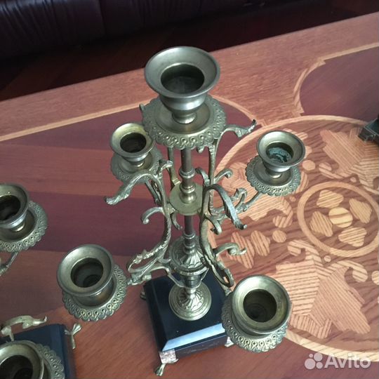 Канделябр пара на пять свечей старинные