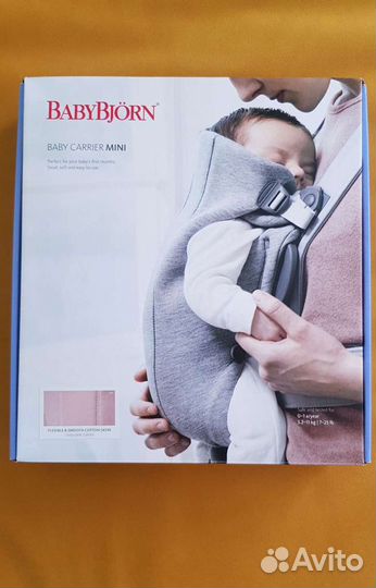 BabyBjorn Эрго-рюкзак Mini Cotton, цвет: пыльно-ро