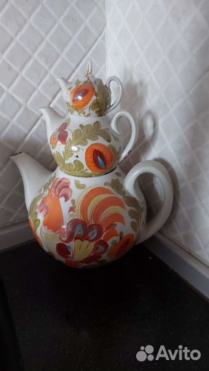Чайник заварочный фарфоровый СССР Городница