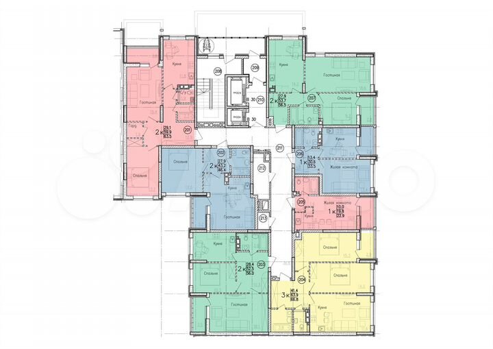 3-к. квартира, 66,8 м², 8/10 эт.