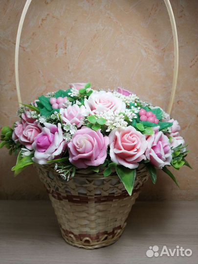 Букет роз из мыла