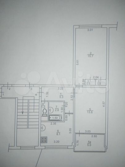 2-к. квартира, 52,9 м², 1/5 эт.