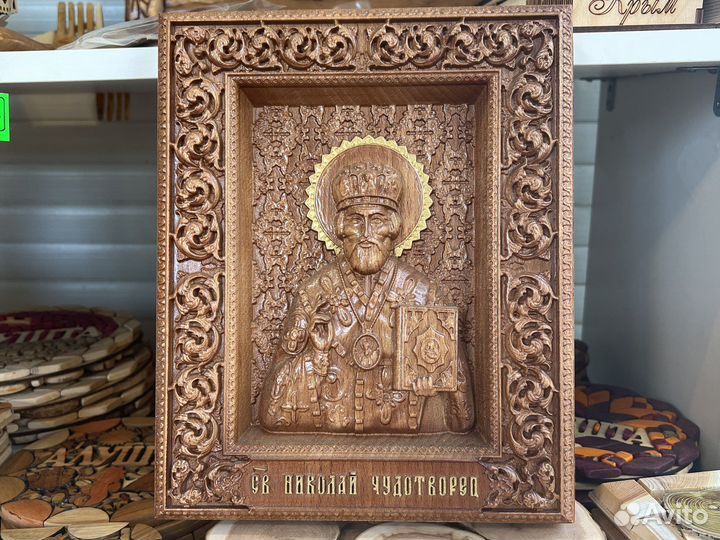 Икона Николай Чудотворец дерево