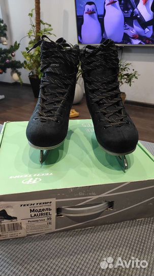 Коньки фигурные tech team 35р