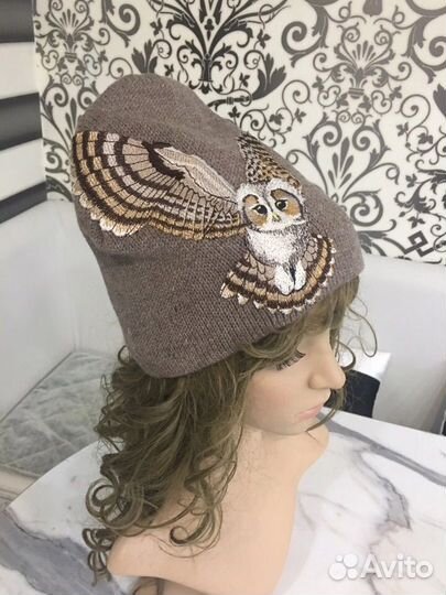 Дизанерская шапка с совой