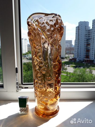 Ваза цветное стекло СССР Неман В. Мурахвер