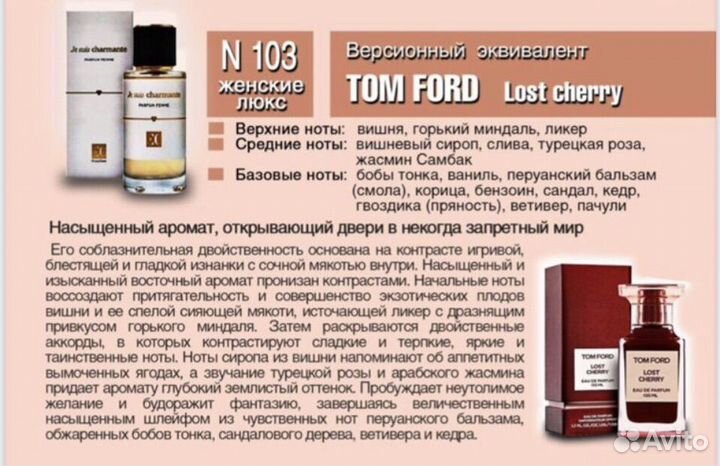 Парфюмерная вода Том Форд lost cherry