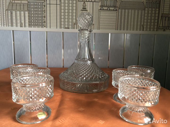 Хрустальный графин + бокалы