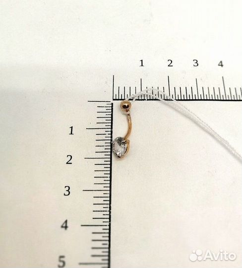 Золотой пирсинг с фианитом