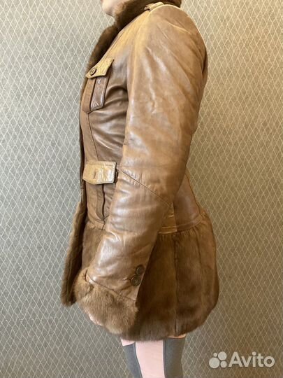 Куртка пальто кожаное Massimo Dutti, р-р 48-50