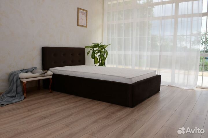 Кровать 120х200 в велюре