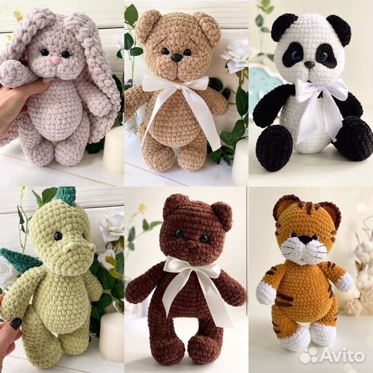 Вязанные плюшевые игрушки