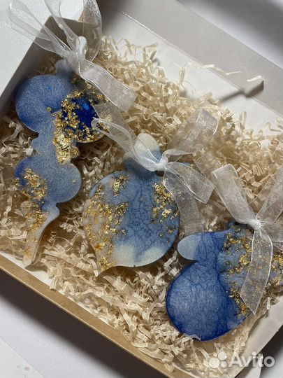 Елочные игрушки из эпоксидной смолы